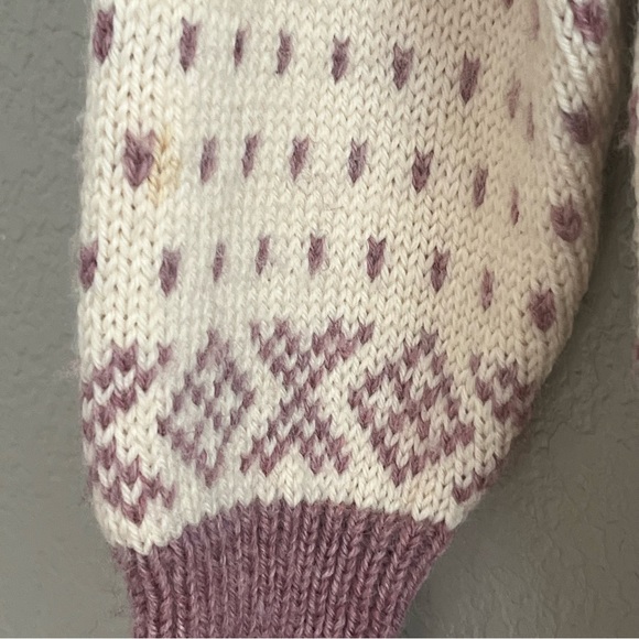 Dale of Norway - Mauve & ivory fair isle cardigan sweater, 42 M - Picture 4 of 10